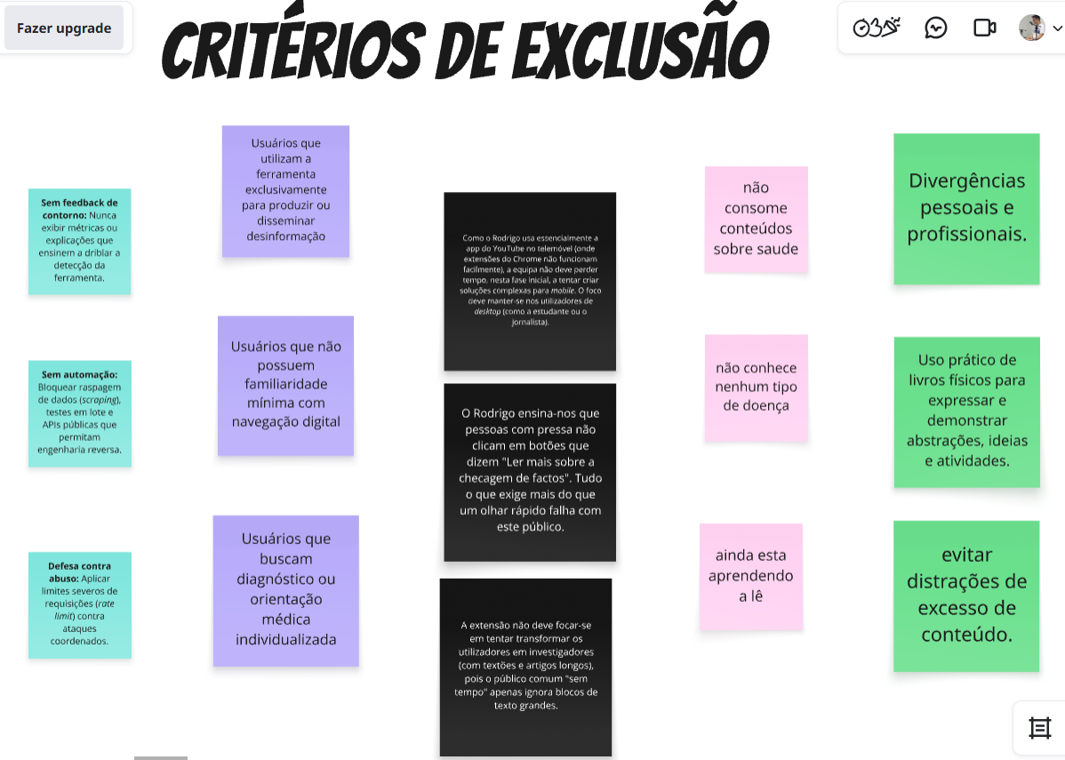 Painel de Critérios de Exclusão