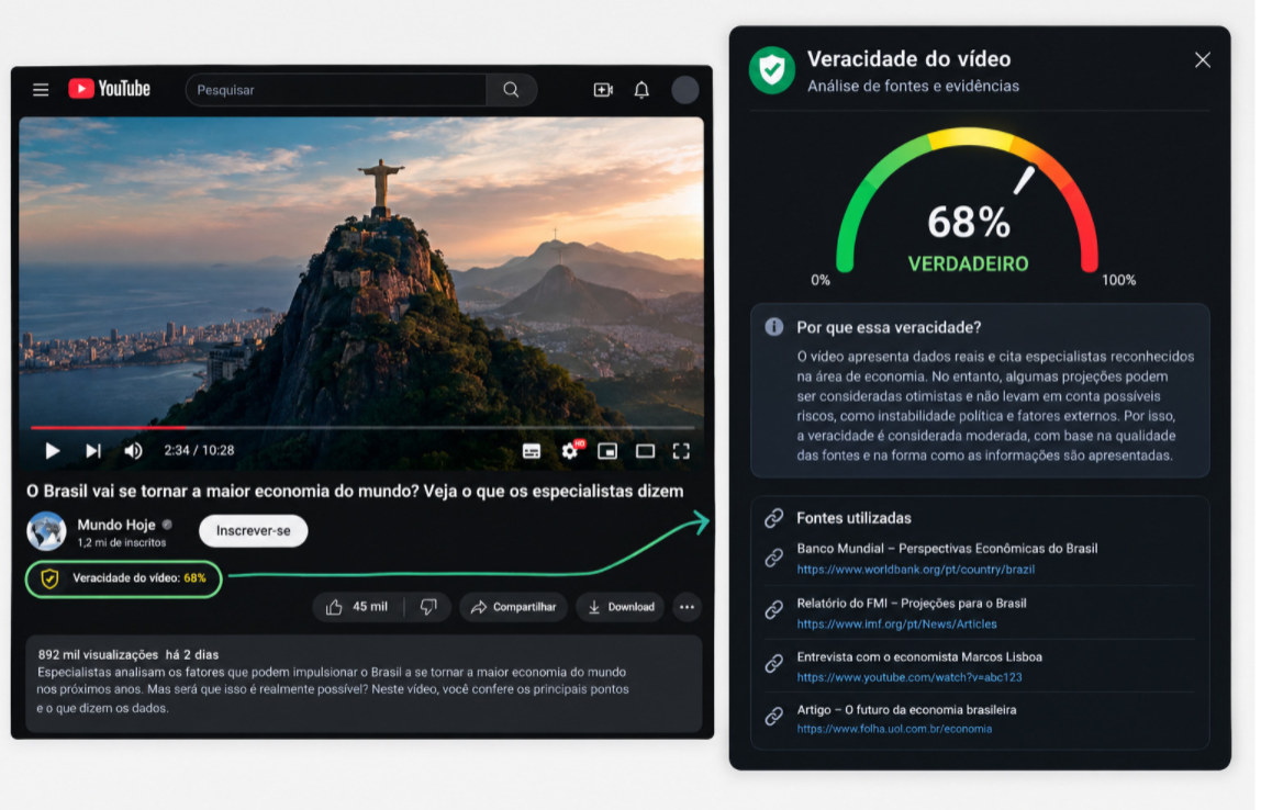 Interface do Painel Lateral da Extensão